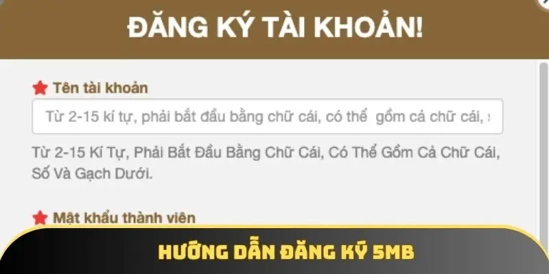 Hướng dẫn đăng ký 5MB Hướng dẫn đăng ký 5MB